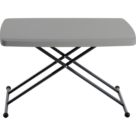 Iceberg IndestrucTable Classic Personal Folding Table, Charcoal Top, 20 in W x 30 in L x 25 or 28 in H ICE65491